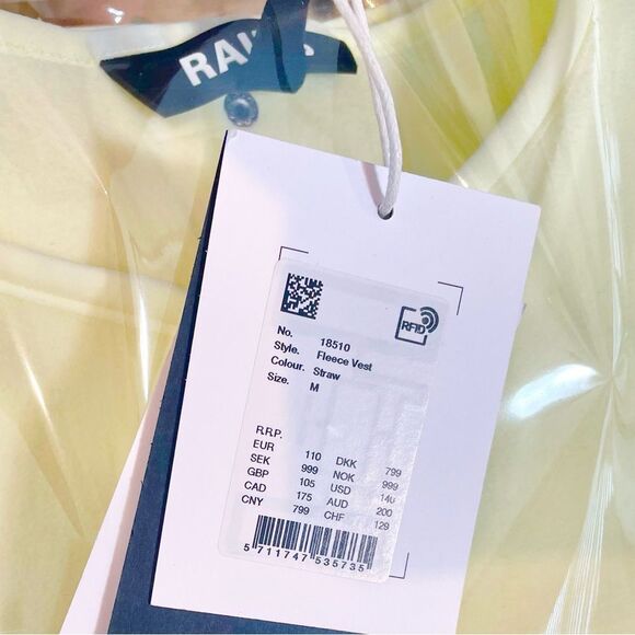 Rains Fleece Vest Straw Yellow Sleeveless Pockets Jacket Liner NWT NEW Medium - Picture 16 of 16